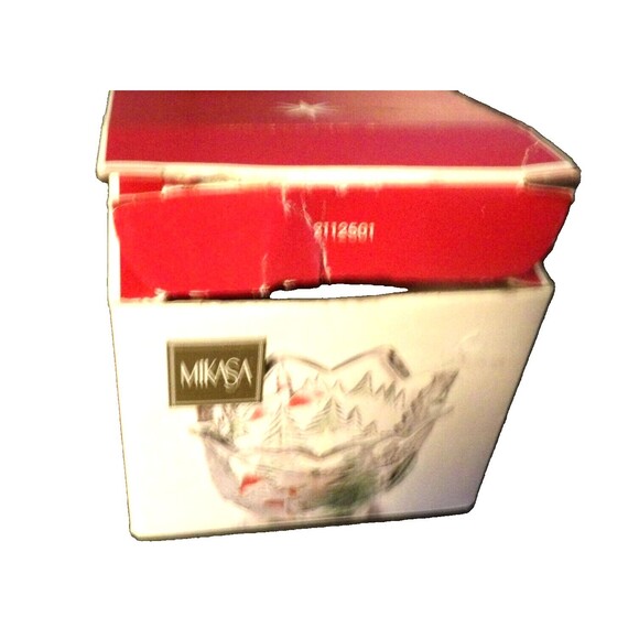 Mikasa Holiday Landscape Christmas Votive Candle Holder 3" SA610/594 NOS Candy - Picture 11 of 13
